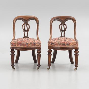 A pair of mahogany chairs, Sweden, mid 19th century.