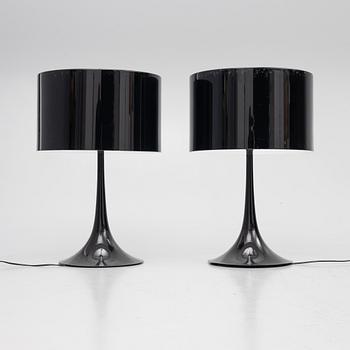 Sebastian Wong, table lamps, a pair, Spun Light T2, Flos, Italy.