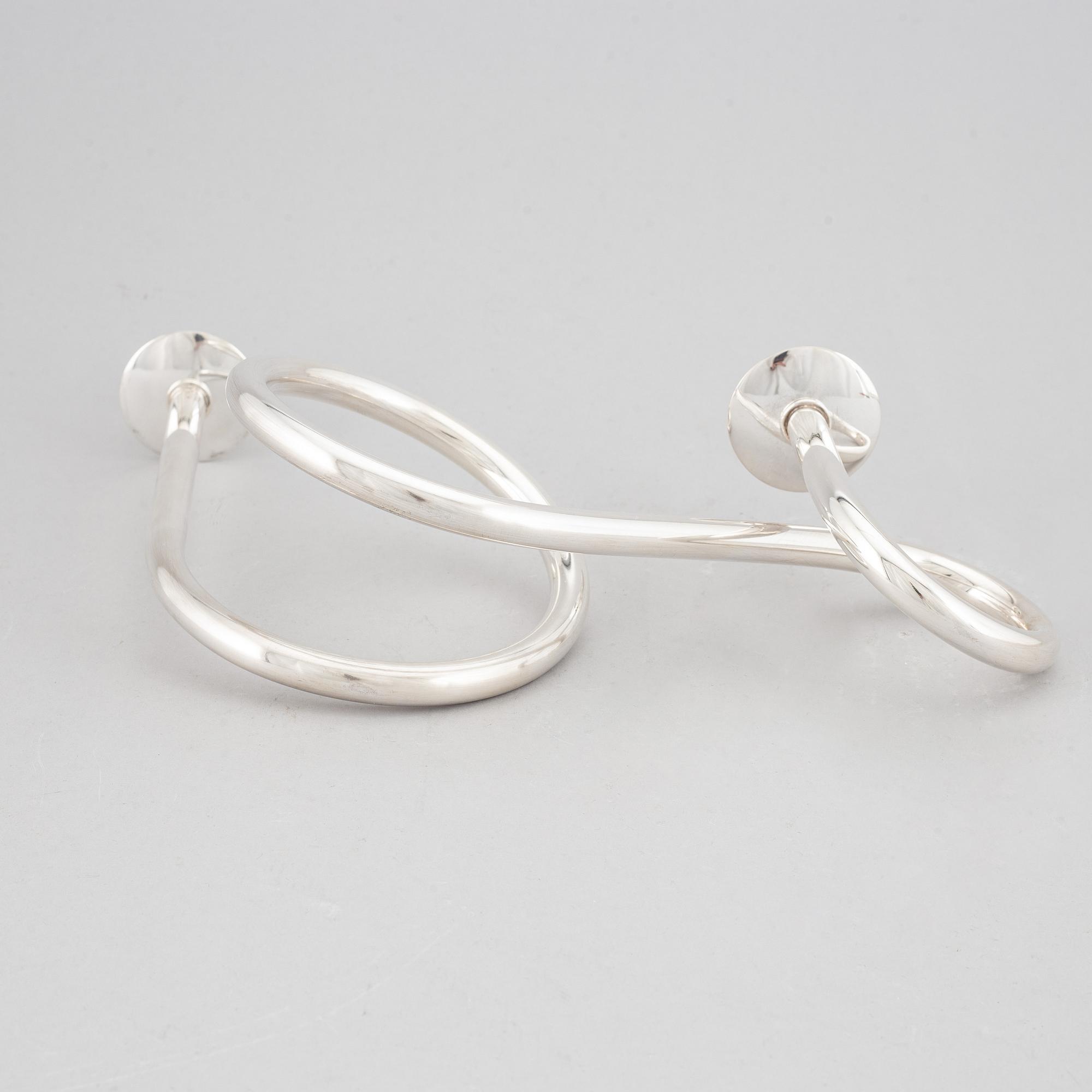 PIERO DE VECCHI, a 'T8', sterlign silver candelabra, signed and numbered 19/99, 2014.