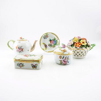 A collection of items from Herend Hungary 5 dlr Porcelain 20th century.