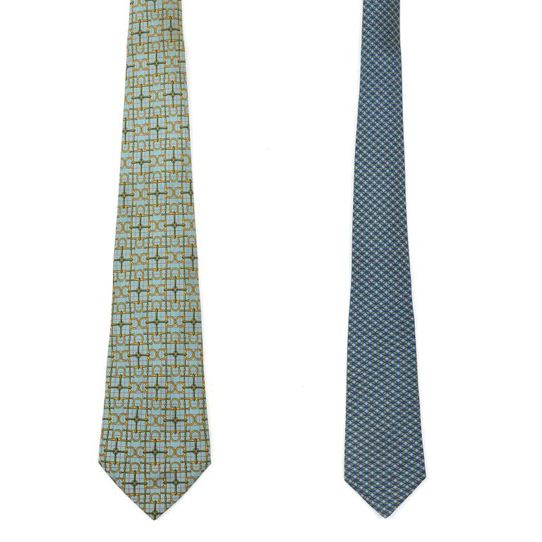 A set of two silk ties by Hermès.