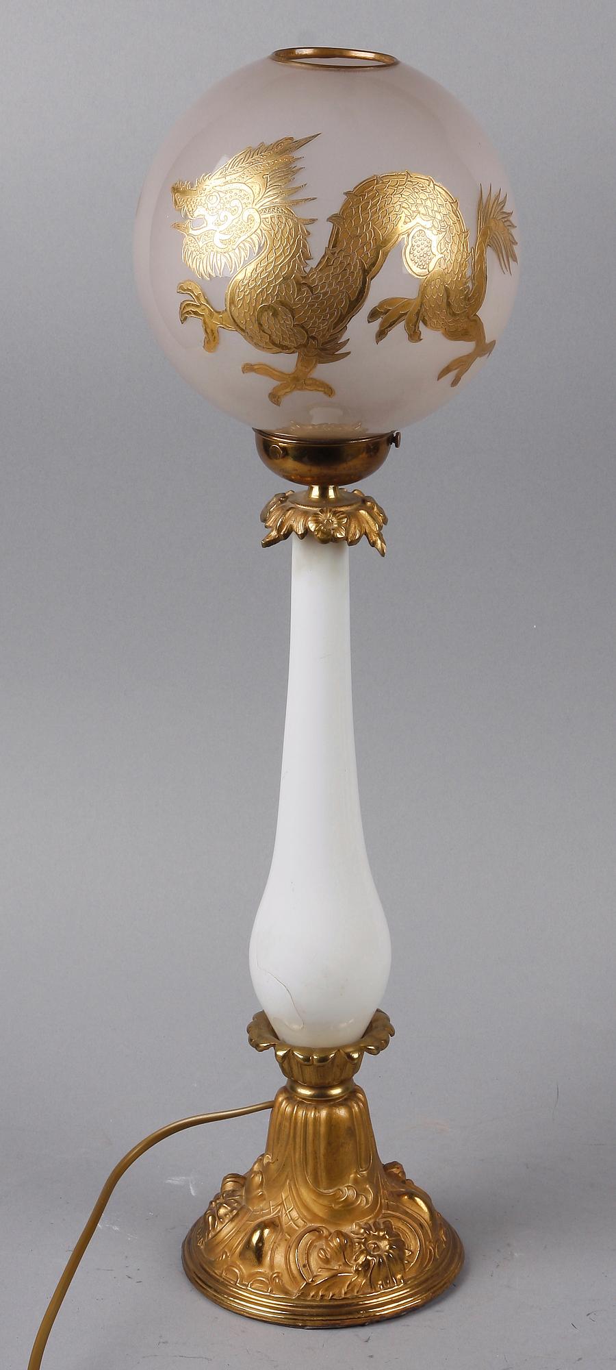 BORDSARMATUR, mässing och glas, 1800-talets andra hälft.