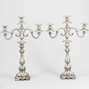 KANDELABRAR, ett par, silver, Tyskland, 1800/1900-tal.