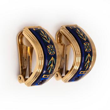 Michaela Frey, armband, halssmycke, örhängen, förgylld metall, emalj, Österrike.