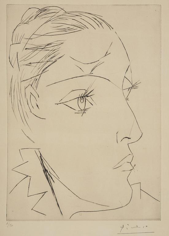 Pablo Picasso, "Portrait de Dora Maar au Chignon II".