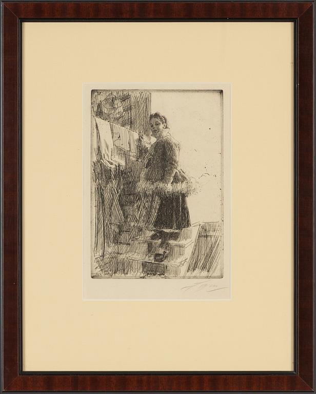 Anders Zorn, etching, 1903, signed in pencil.