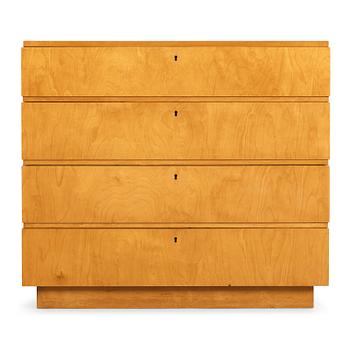 325. Axel Einar Hjorth, a modernist birch chest of drawers, 'Typenko', Nordiska Kompaniet, Sweden 1930's.