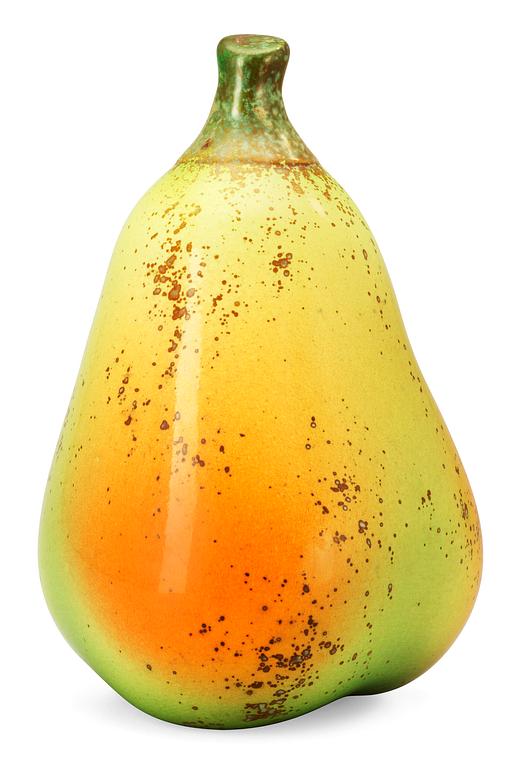 A Hans Hedberg faience pear, Biot, France.