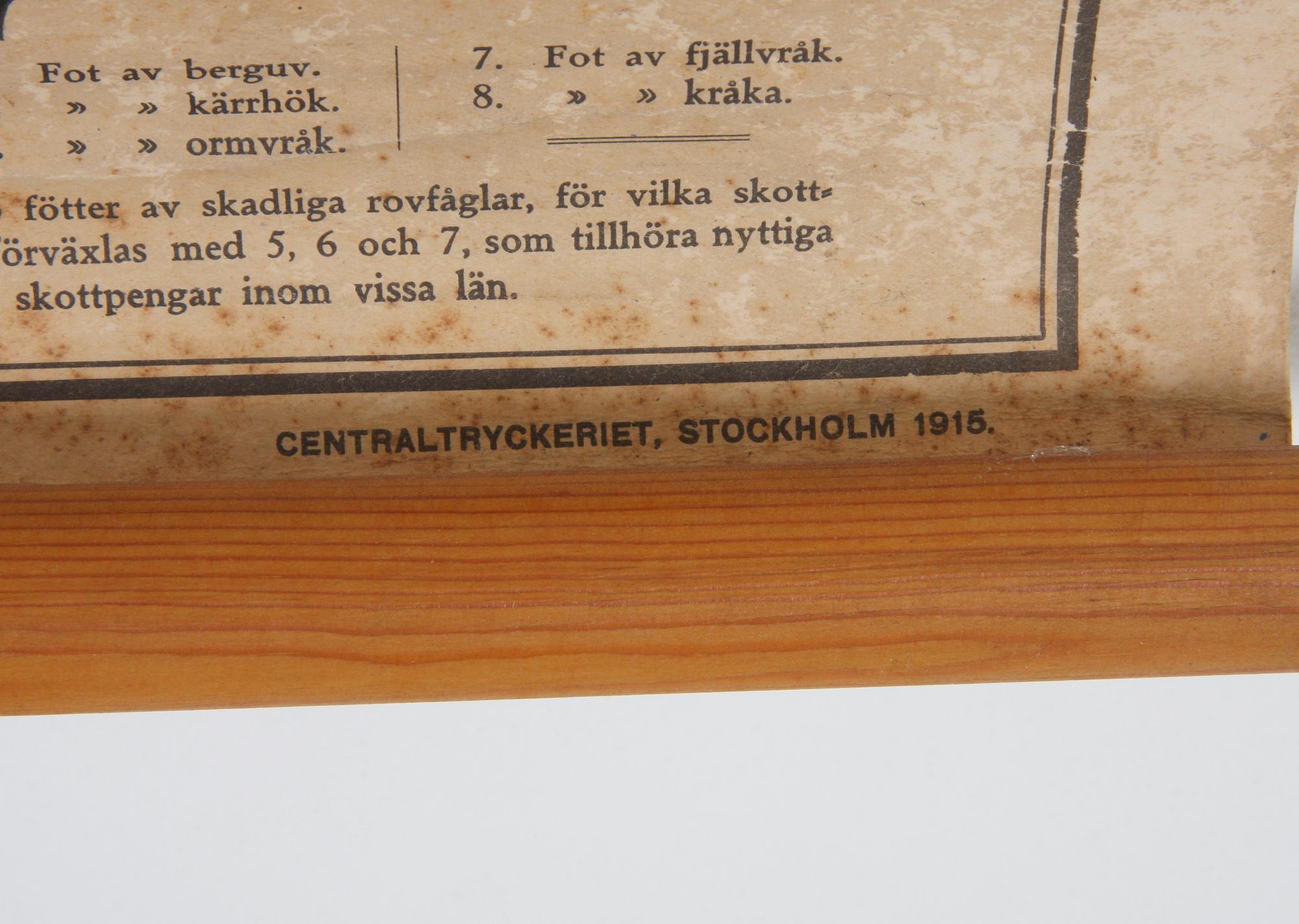 SKOLPLANSCH, tryckt 1915.