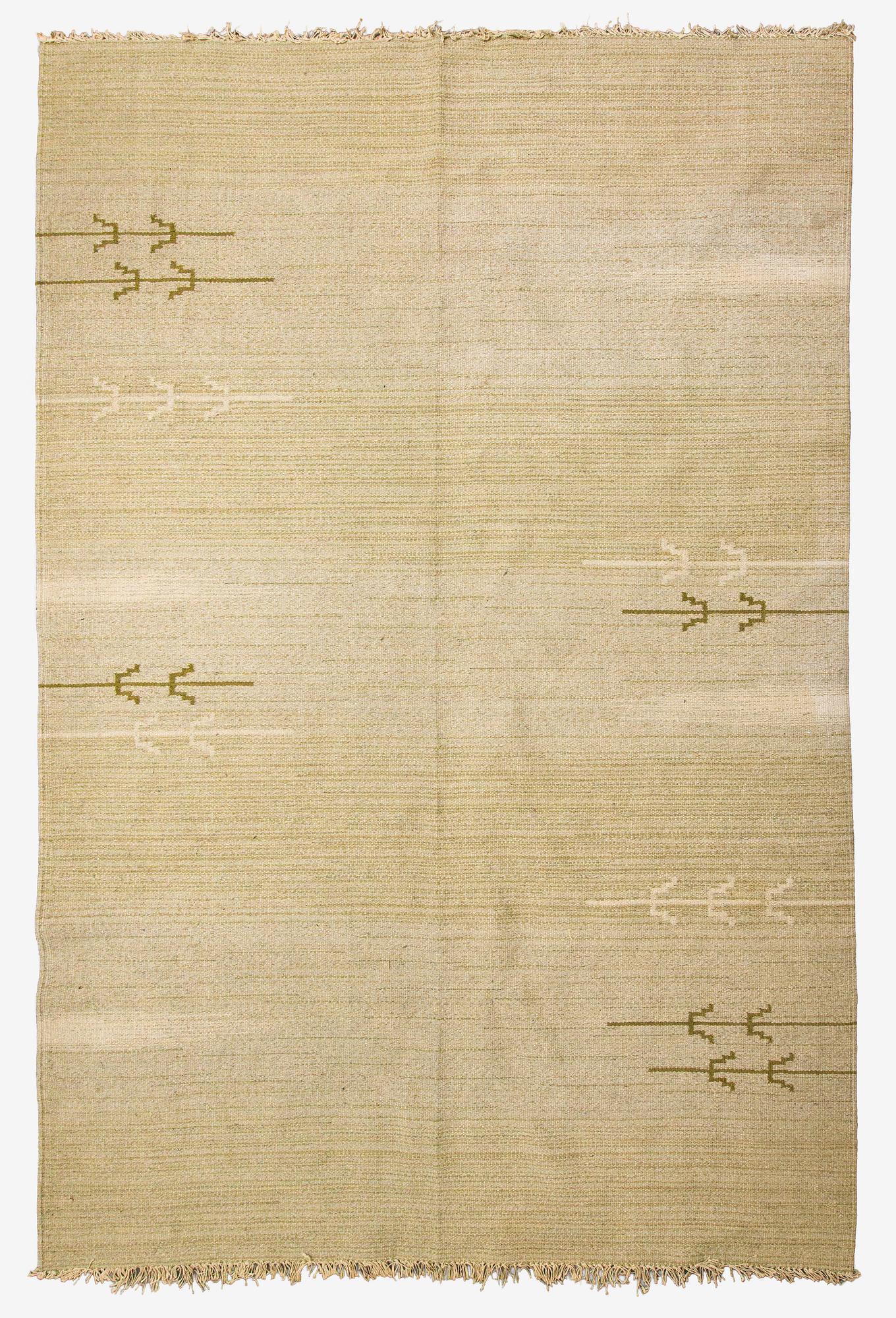 Greta Skogster-Lehtinen, a finnish flat weave carpet for Aaltosen Mattokutomo Kiikka Finland. C. 295 x 195 cm.
