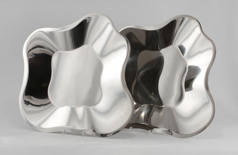 FAT, 2 st, rostfritt stål, "Aalto bowl", Alvar Aalto, Iittala.