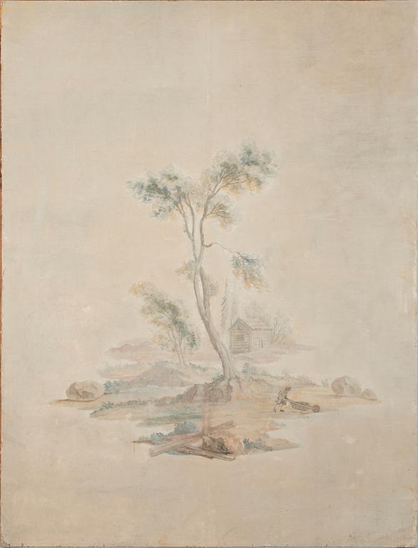 VÄGGFÄLT, 4 st, från Ekholmsnäs gård, 1700/1800-tal.