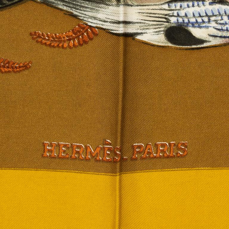 HERMÈS, scarf, "Gibiers", Henri de Linares, original edition 1966.