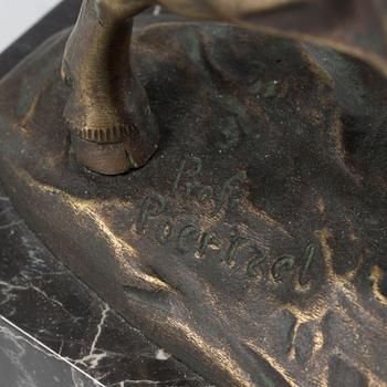 OTTO POERTZEL, skulptur, brons, signerad.