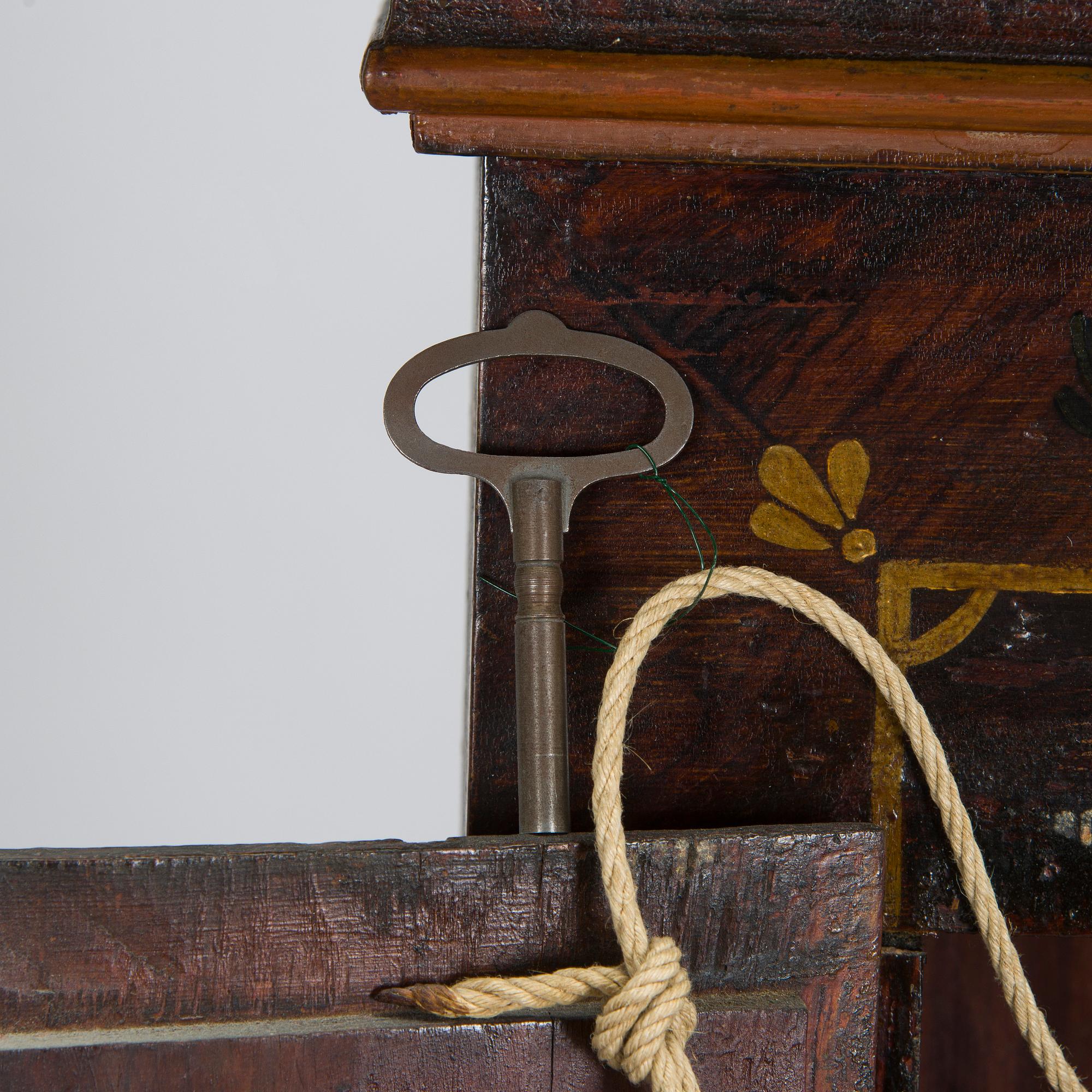 A longcase clock from Åland, Petter Linqvist, dated 1785.