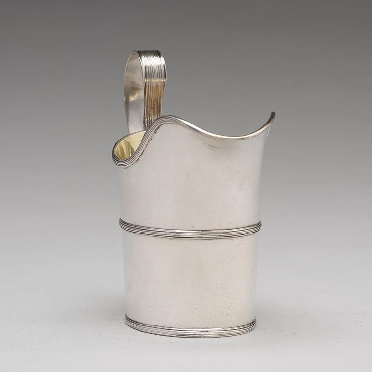 A Swedish early 19th century parcel-gilt silver cream-jug, mark of Nils Limnelius, Stockholm 1810.