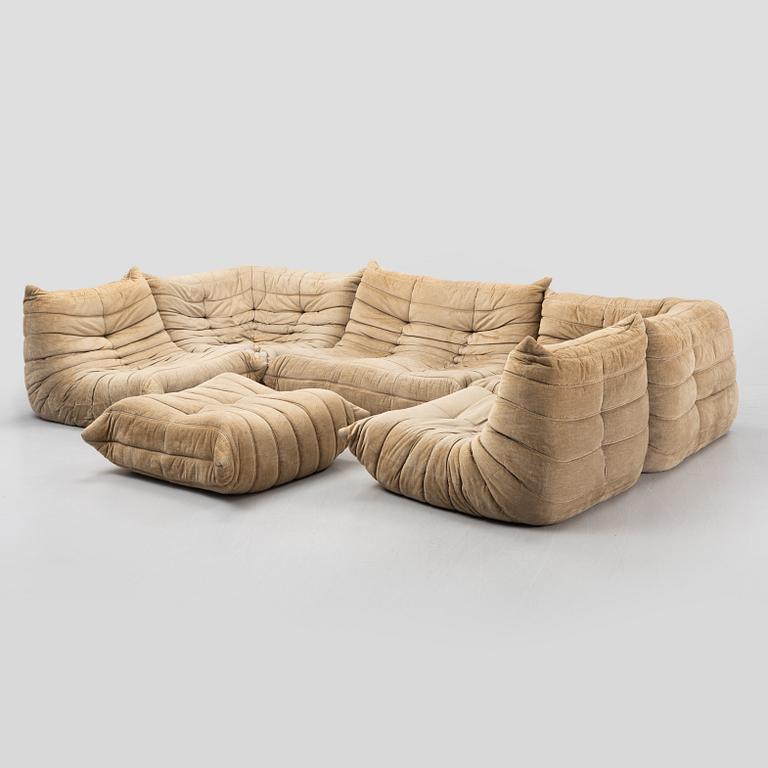 Michel Ducaroy, a 6-piece 'Togo' modular sofa, Ligne Roset, France.