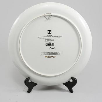 ENRICO BAJ, väggplakett, porslin, numrerad 1508/3000.