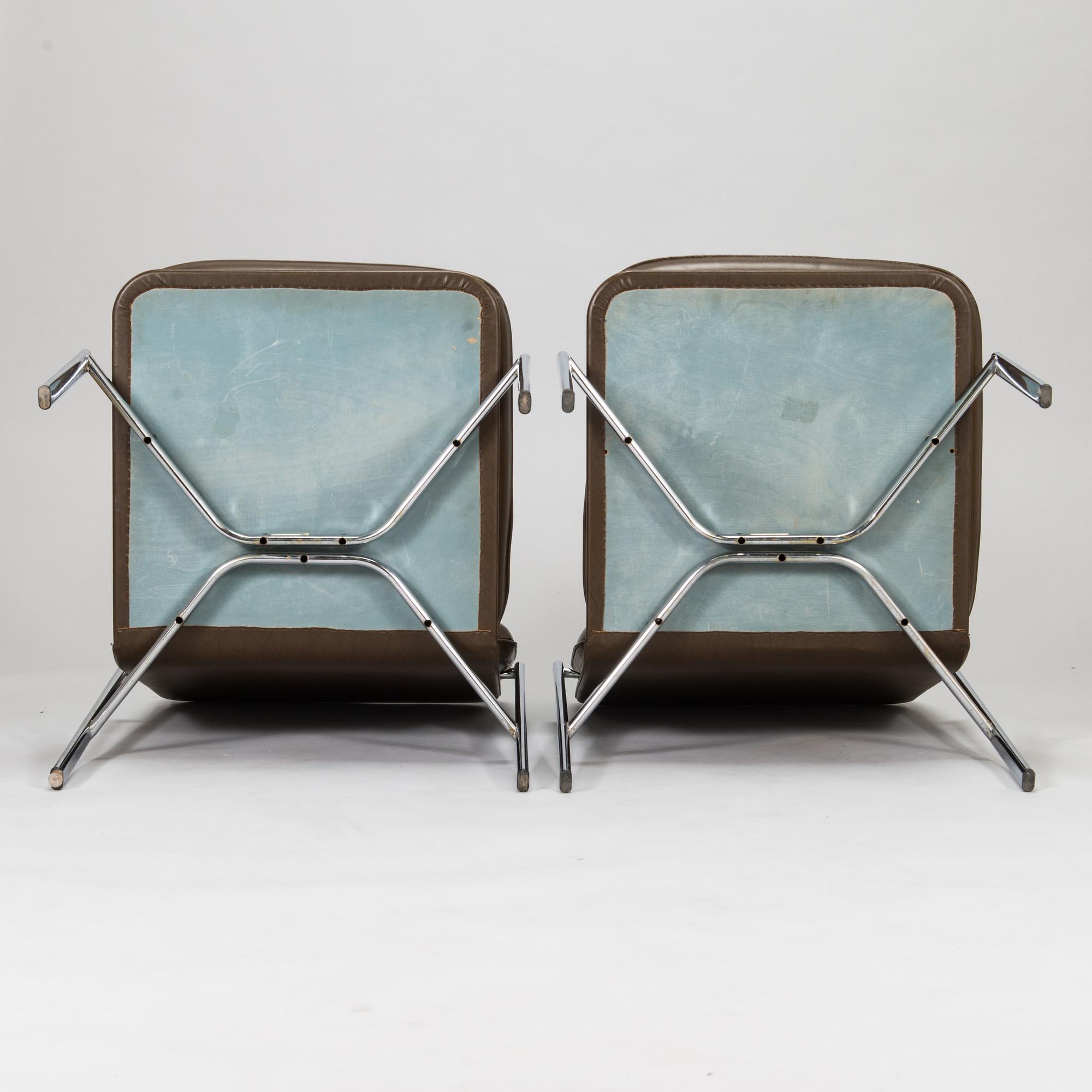 Ilmari Tapiovaara, Two 1960's lounge 'Kiki' chairs for Merivaara.
