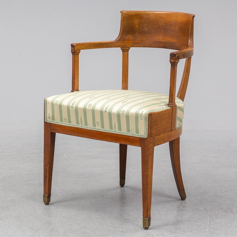 A Swedish Empire armchair, first half of the 19th century.