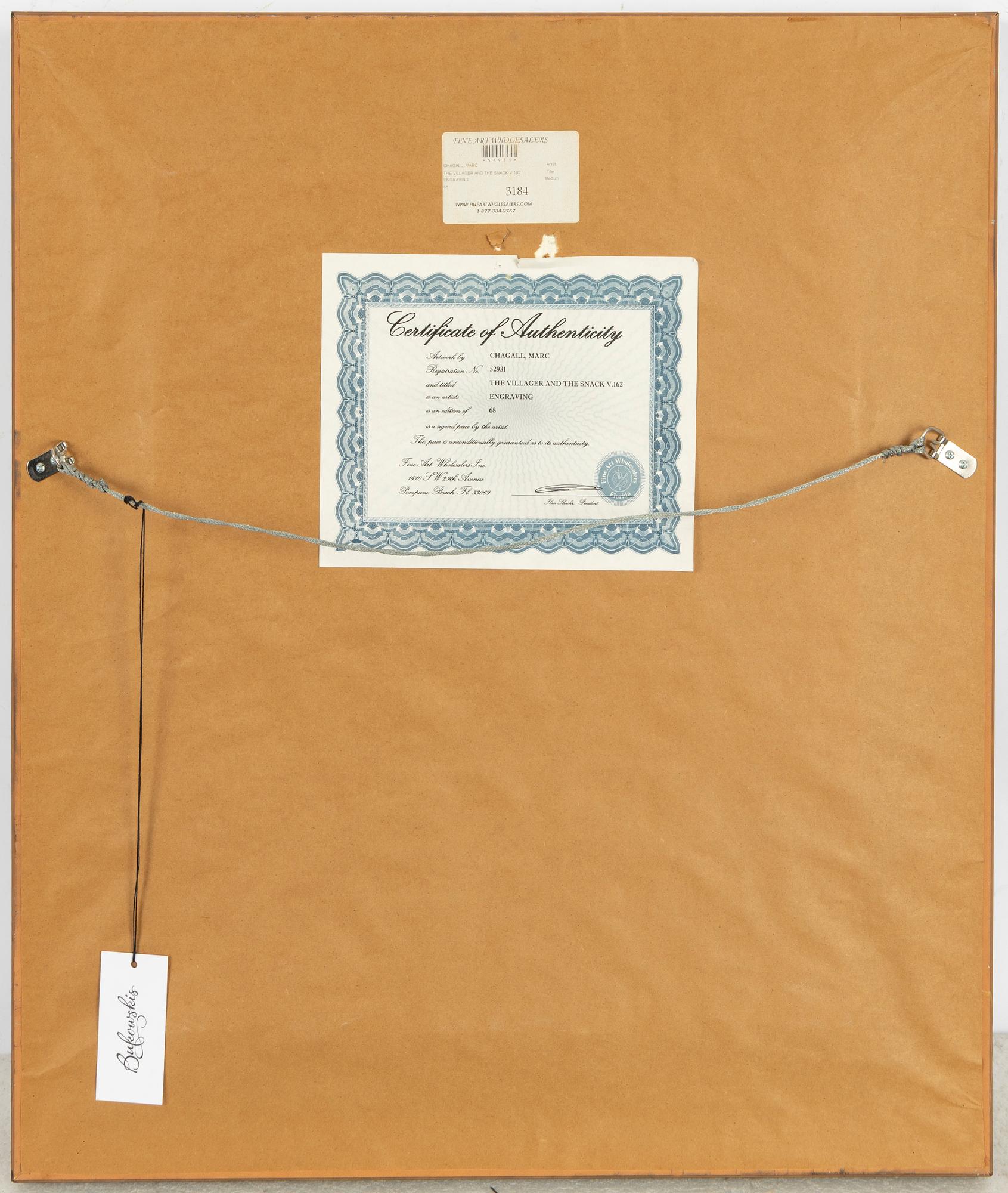 Marc Chagall, "The Villager and the Serpent" from "The Fables of La Fontaine".