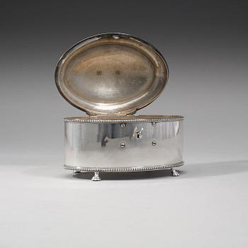 A Swedish 18th century silver suggar-box, Arvid Floberg, Stockholm 1795.