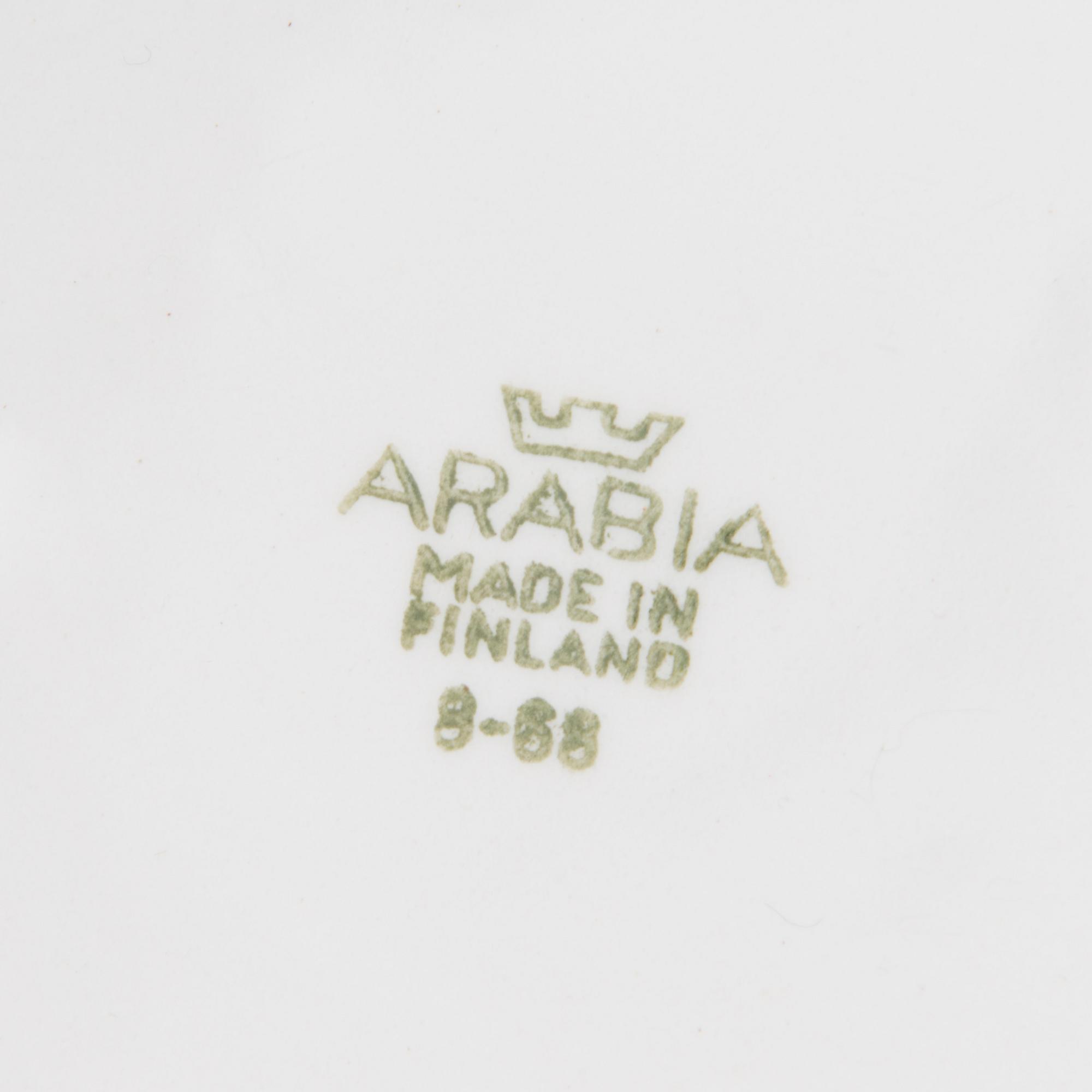 A 23-piece dinnerware set Arabia, Finland 1950s-1960s.