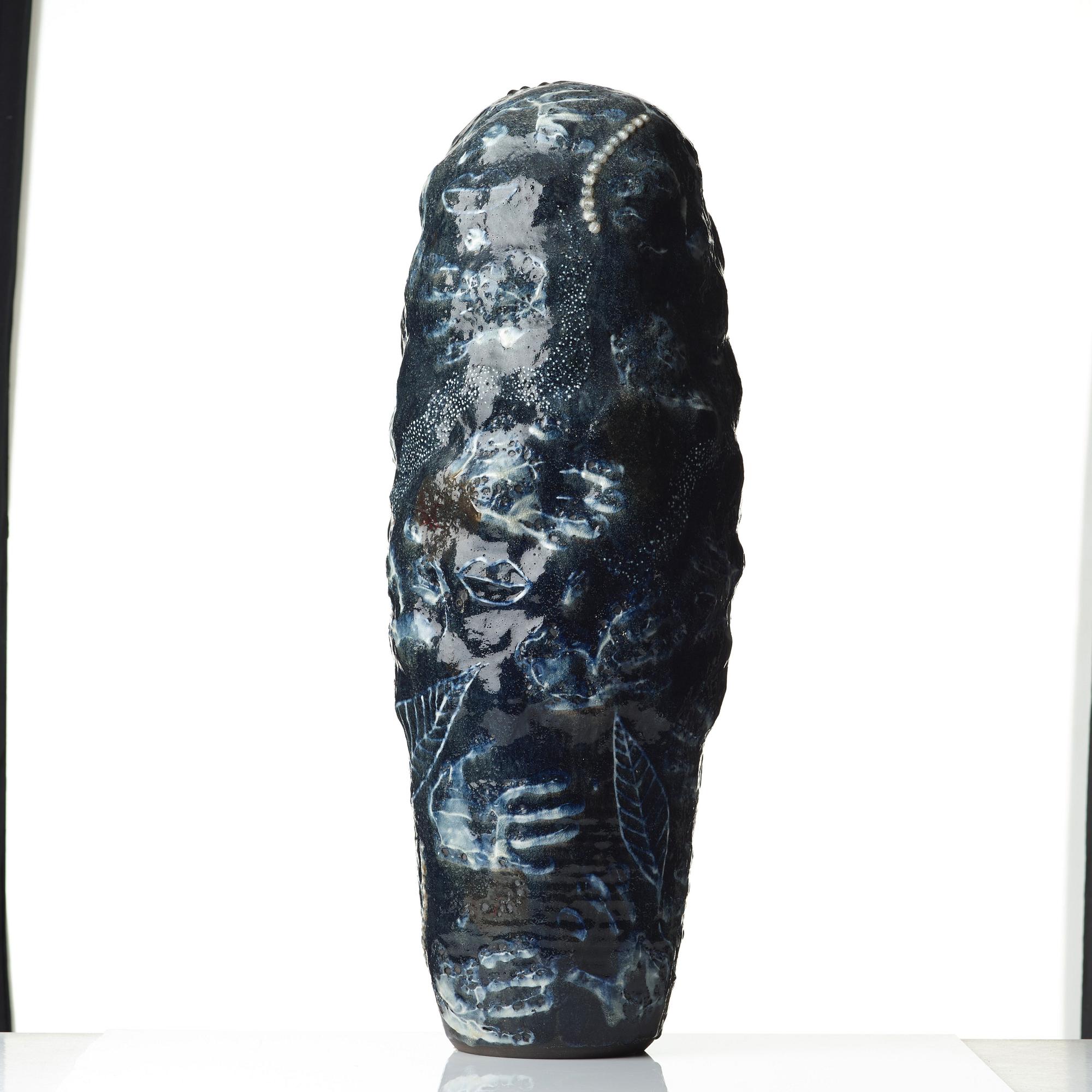Eva Bengtsson, a stoneware floor vase, Frillesås, Sweden.
