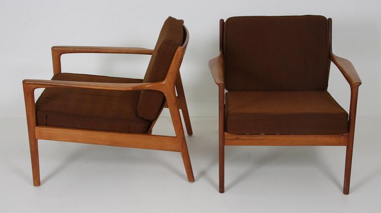 FÅTÖLJER, ett par, "Aveny", märkta DUX/fagas, Denmark, 1960-tal.