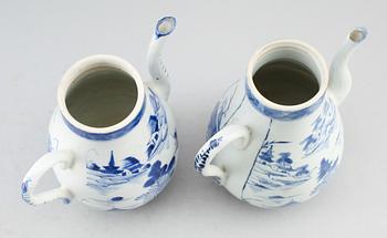 KANNOR, 2 st, porslin, Kina, 1800-/1900-tal.