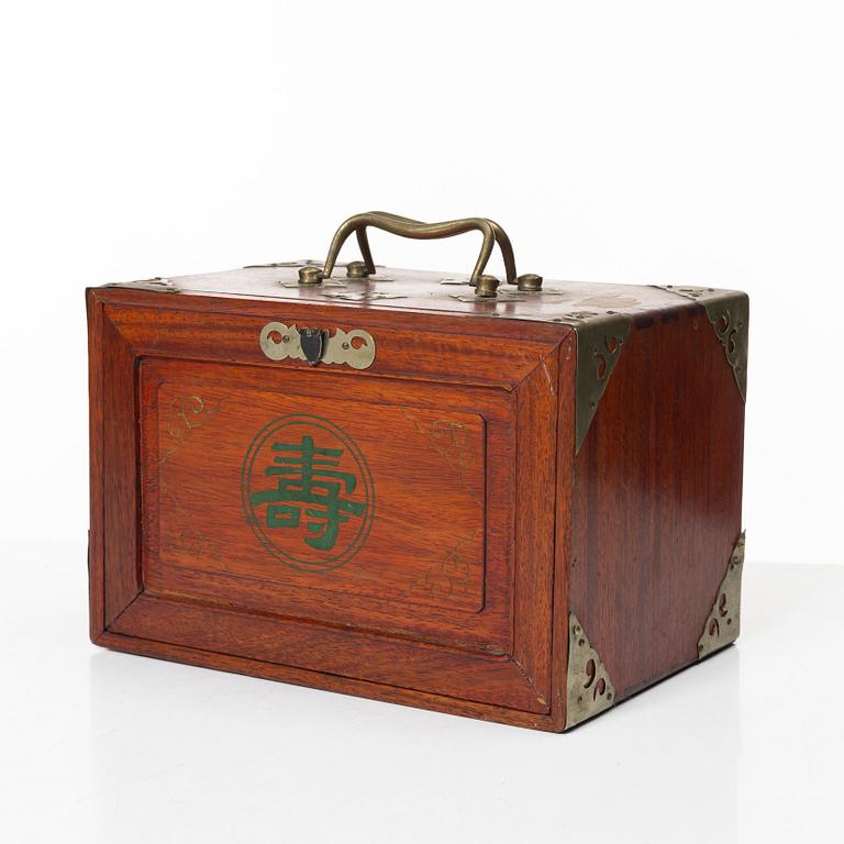 A Mahjong game in a hardwood box, China, first half of the 20th century.