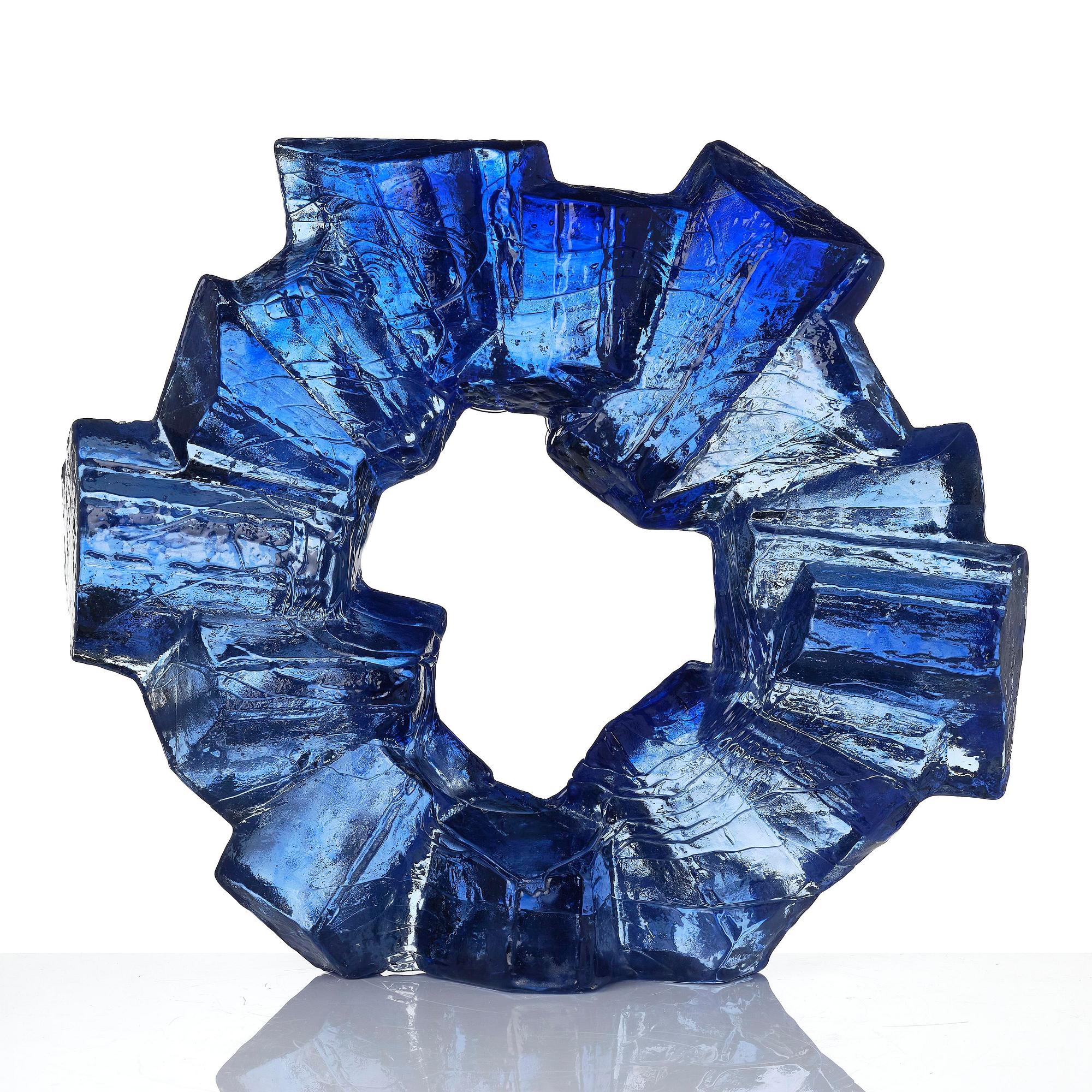 Edvin Öhrström, "Korona", a cast glass sculpture, Lindshammar Glassworks, 1970s.