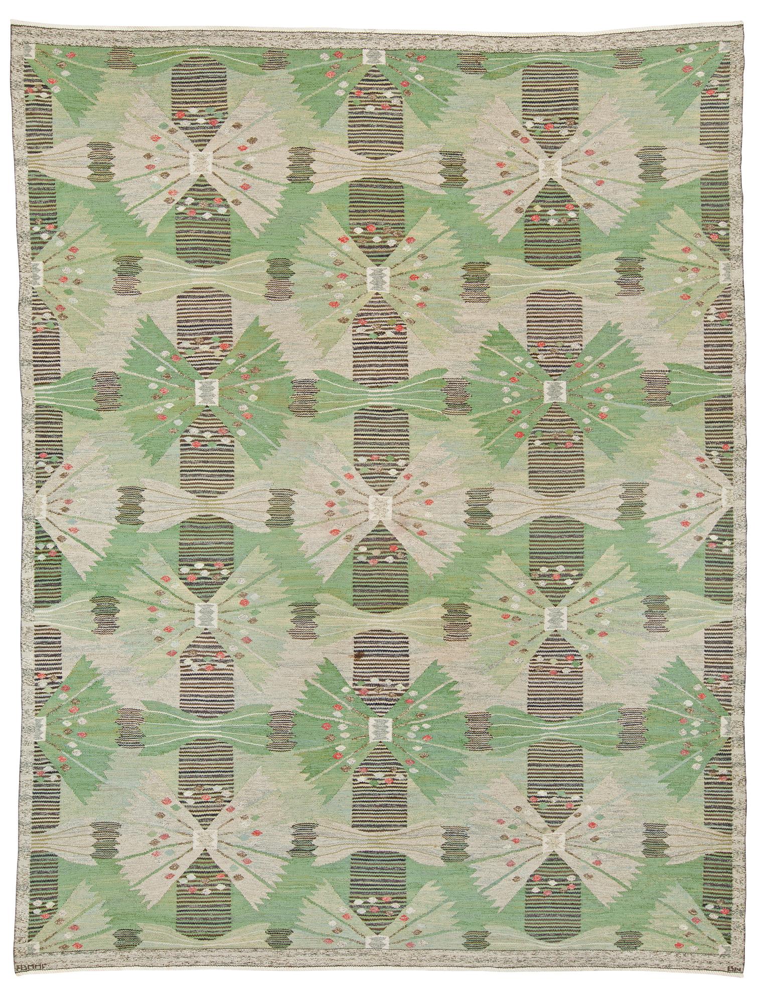 MATTA. "Park, grön". Gobelängteknik. 381 x 293,5 cm. Signerad AB MMF BN.