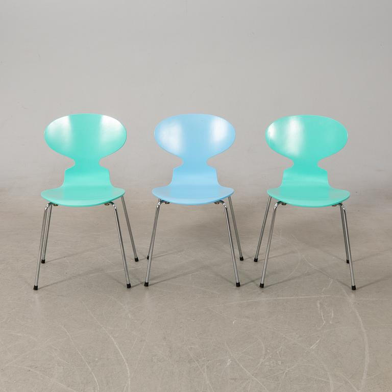 Arne Jacobsen, chairs 8 pcs, "Ant", Fritz Hansen, 1993.