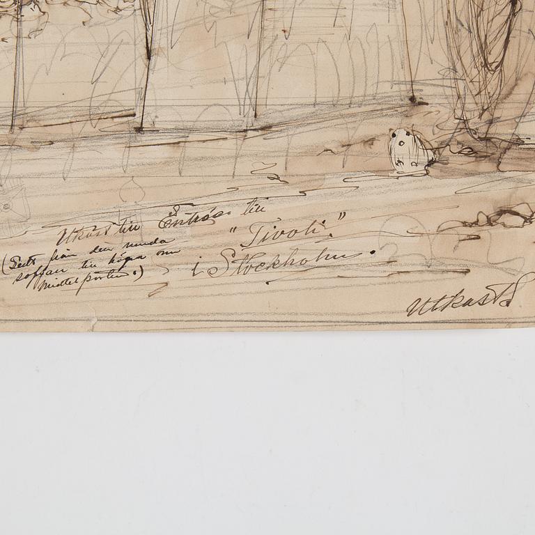 DRAWING FOR STOCKHOLMS TIVOLI ca 1897.