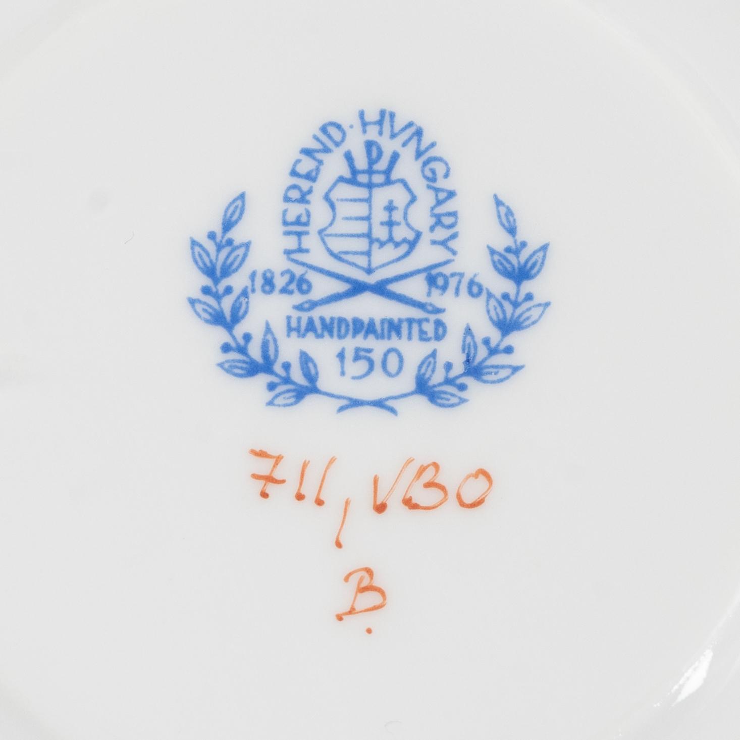 Herend, kaffeservis, 15 delar, porslin, "Queen Victoria", Ungern.