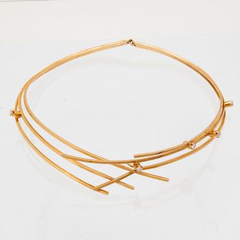 Halsband/Collier 18K guld med runda briljantslipade diamanter, L. Omélius Malmö 1960-tal.