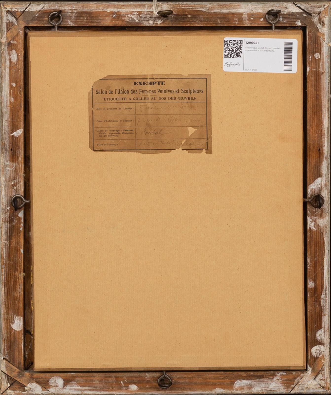 Frédérique Vallet-Bisson, a signed and dated pastel.