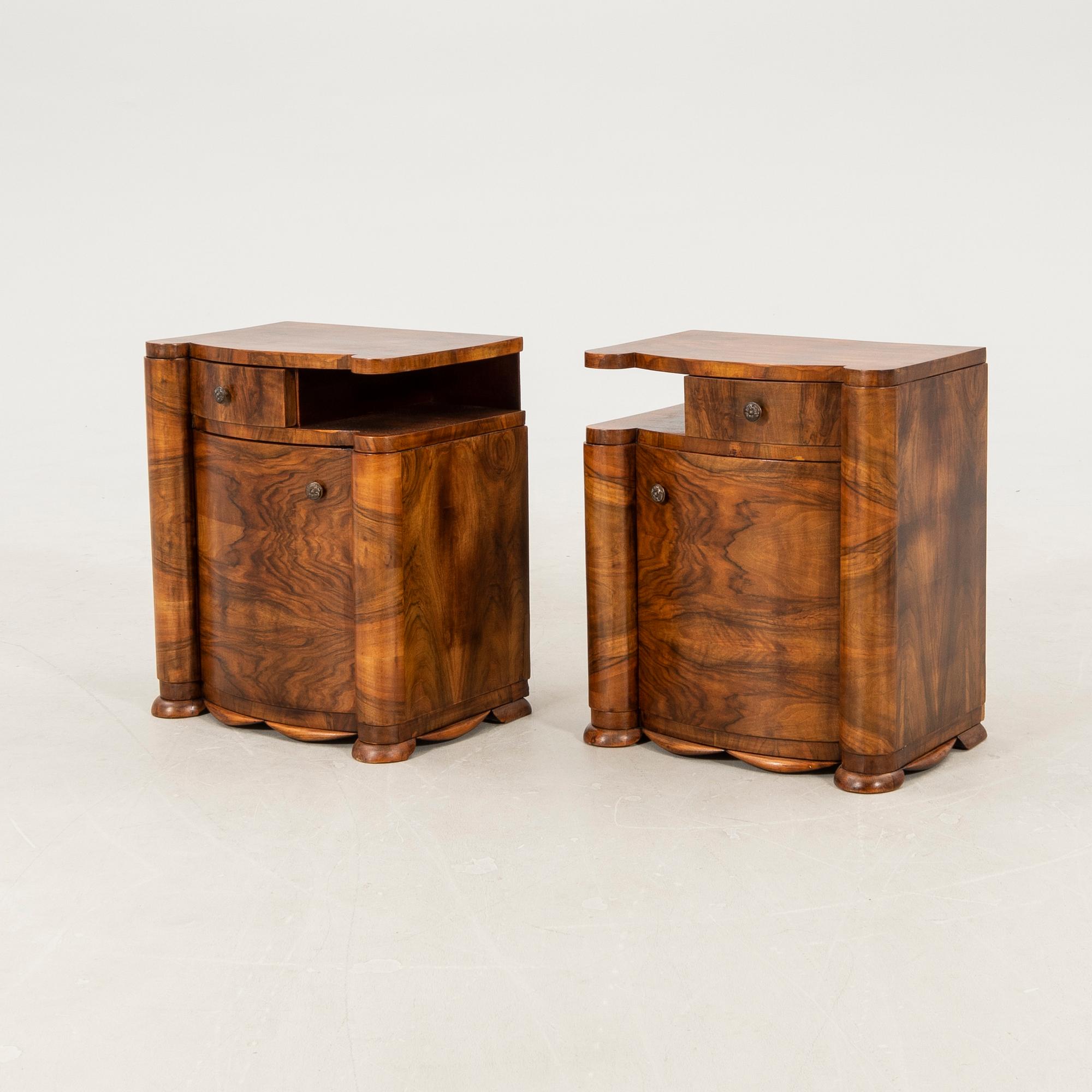 Sängbord ett par Art Deco 1900-talets första hälft.
