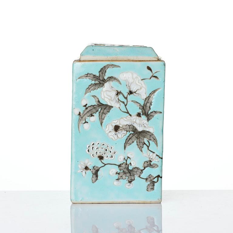 Skål med lock samt ask med lock, porslin. Qingdynastin, Guangxu (1875-1908).