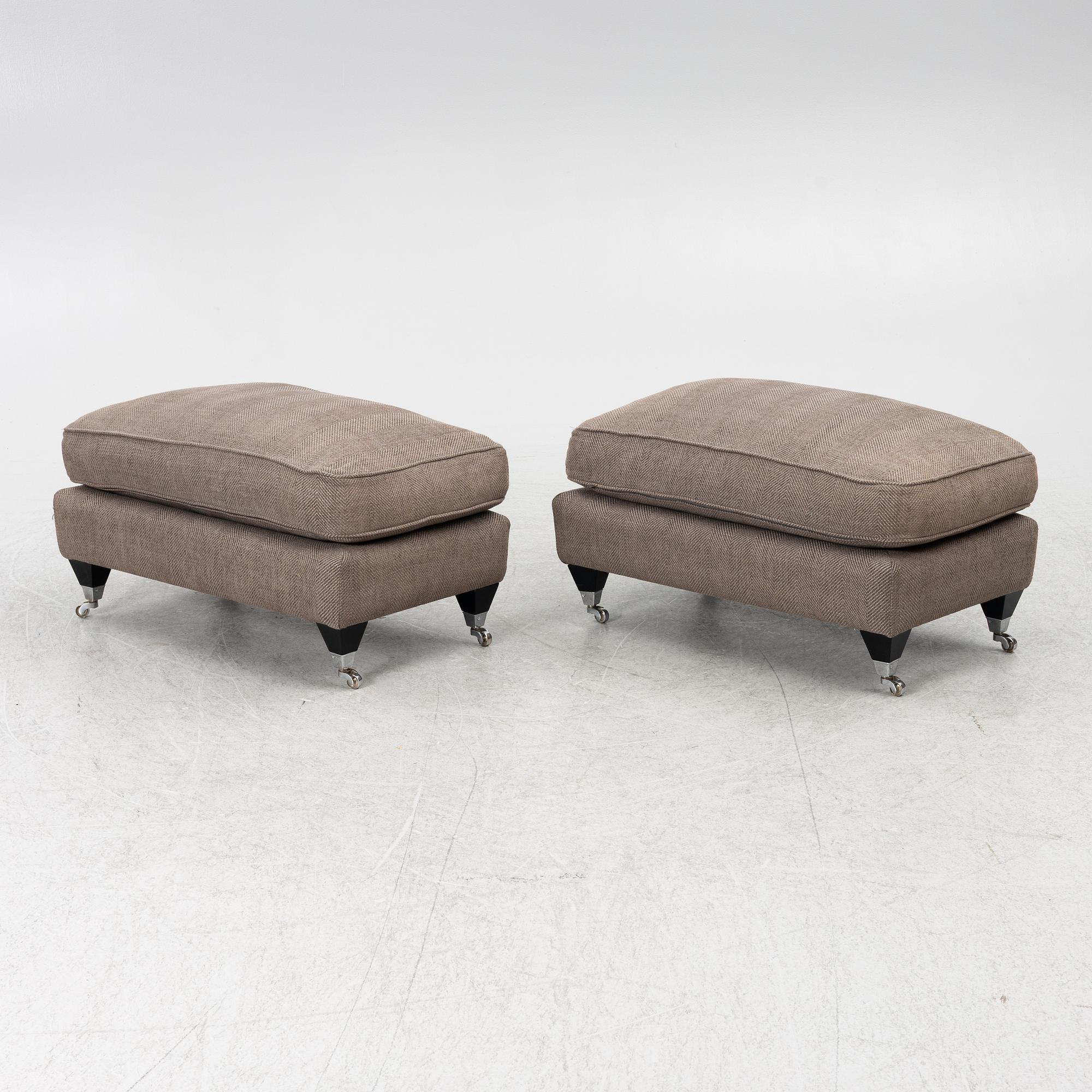 Fåtöljer med fotpallar, ett par, JIO möbler.