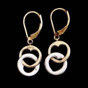 ÖRHÄNGEN, 1 par, 14 k guld/vitguld, briljantslipade diamanter tot ca 0.25 ct.