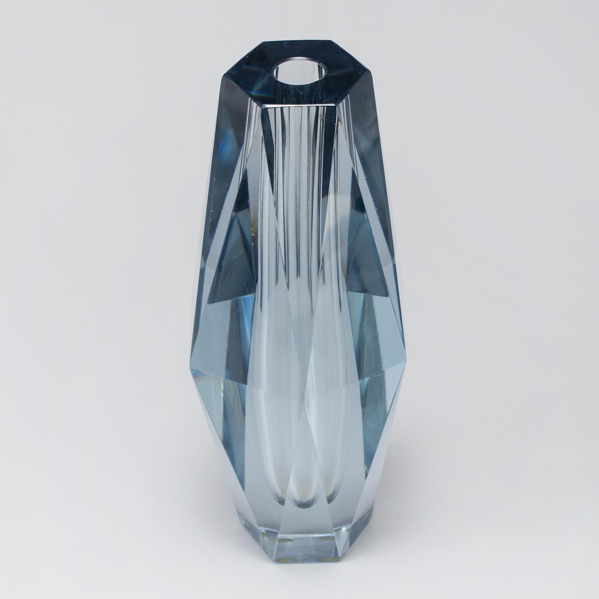 A glass vase by Strömbergshyttan.