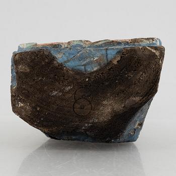 A Louhan, carved and painted wood, China, late Qing dynasty.