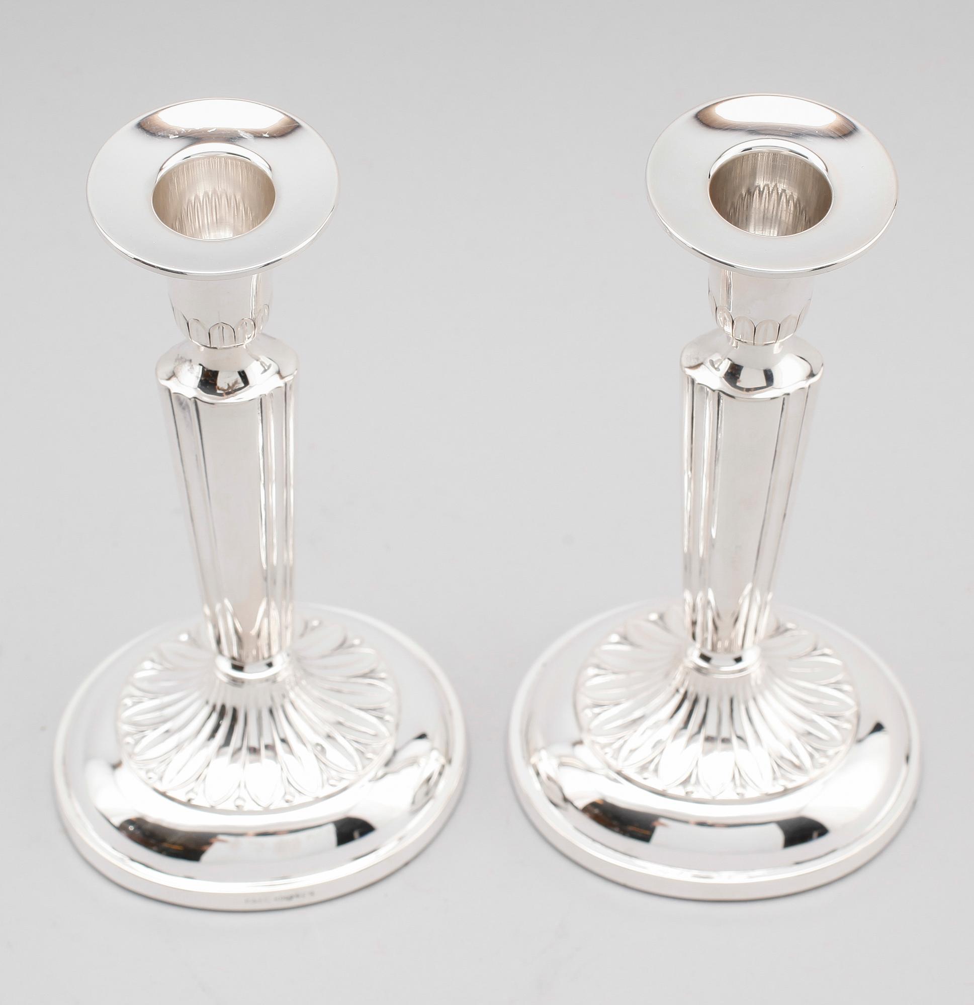 LJUSSTAKAR, 1 par, silver, K&EC, Göteborg, 1955.