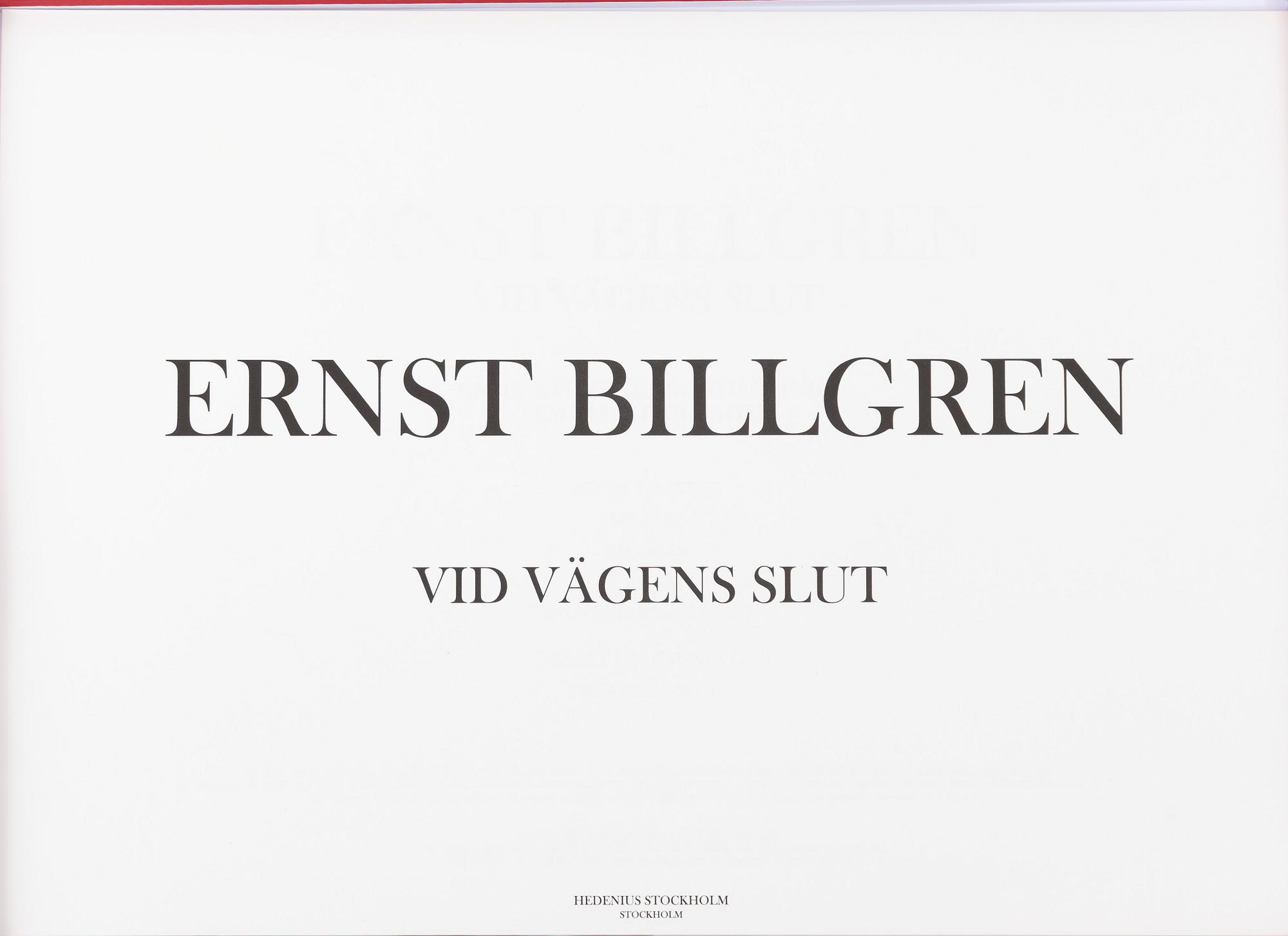 Ernst Billgren, "Mapp "Vid vägens slut" med 5 färglitografier och en akvarell.