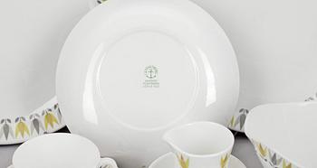 SERVIS, 46 delar, "Lotus Gul", porslin, Gustavsberg, 1950/60-tal.