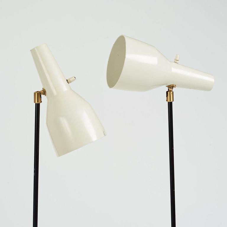 Hans Bergström, a pair of floor lights, model 563, Ateljé Lyktan, Sweden, 1950's.