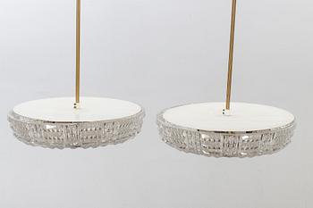 A PAIR OF CEILING LAMPS BY CARL FAGERLUND FOR ORREFORS.