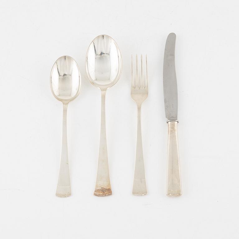 Bestickservis, 41 delar, silver, modell "Diana", CG Hallberg, Stockholm, bl.a. 1944.